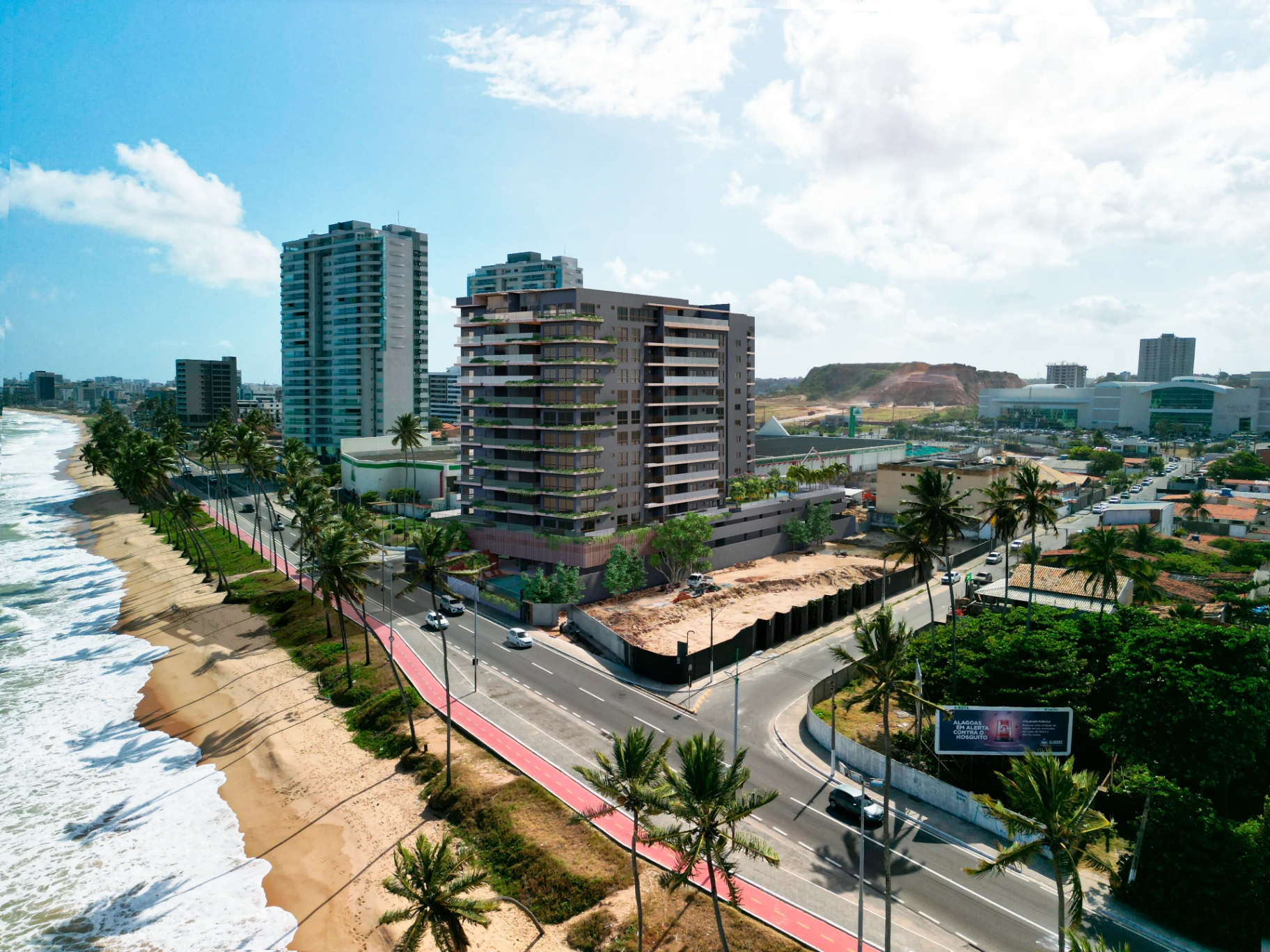 Open Residence — vista aérea da beira-mar de Cruz das Almas